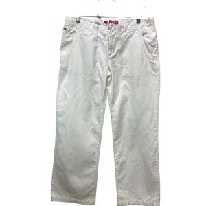 Tommy Hilfiger Denim Jeans White Fit‎ Mens 32x32 Logo Cotton Linen Bootcut
